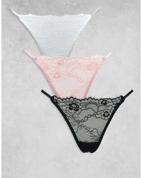 ASOS - – 3er-pack string-tangas aus spitze - Lyst