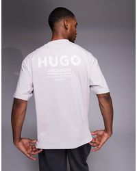 HUGO - Cotton With Back Logo Print T-shirt - Lyst