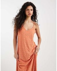 Vero Moda - Jersey Floral Broderie Cami Midi Dress - Lyst