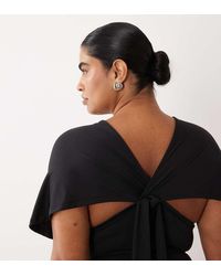 ASOS - Asos Design Curve Polyamide Plunge Sleeveless Tie Back Top - Lyst