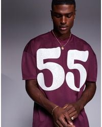 ASOS - Oversized T-shirt With Dropped Shoulder And Sports Graphic - Lyst