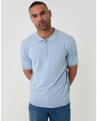 Threadbare - Quarter Zip Knitted Polo - Lyst
