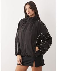 ASOS - Oversized Bubble Hem Track Jacket With Piping - Lyst