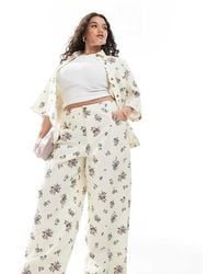 ASOS - High Waist Wide Leg Trouser Co-ord - Lyst