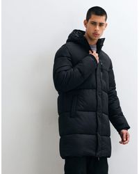 Threadbare - Showerproof Hooded Longline Puffer Jacket - Lyst