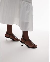 TOPSHOP - Imani Toe Thong Mid Heel - Lyst