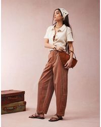 ASOS - Laundered Barrel Leg Trousers - Lyst