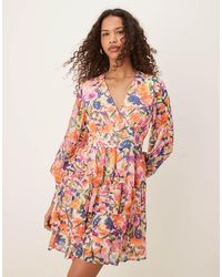Vila - Tiered Mini Dress - Lyst