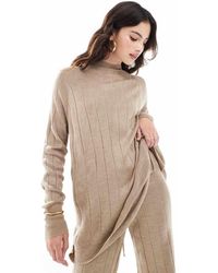 ONLY - Jersey Con Cuello Alto De Punto Ligero De (Parte De Un Conjunto)-Beis Neutro - Lyst