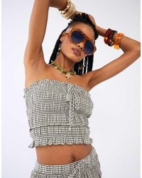 River Island - – gerafftes, trägerloses oberteil - Lyst