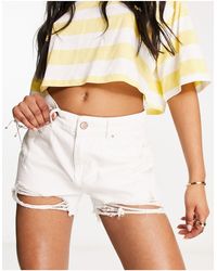 ONLY - Pacy High Waisted Ripped Denim Shorts - Lyst