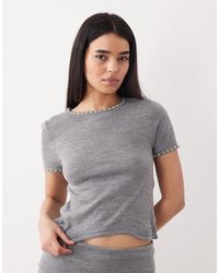 Mango - Studis Knitted Short Sleeve Top With Studs Co-Ord - Lyst