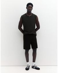 Pull&Bear - Bermuda Joggers Regular Fit Neri - Lyst
