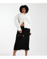 ASOS - Asos Design Curve Mesh Midi Skirt - Lyst