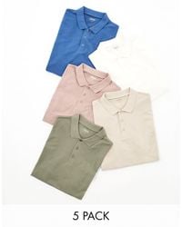 ASOS - 5 Pack Pique Polos - Lyst