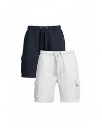 French Connection - 2 Pack Cotton Blend Jersey Cargo-Style Shorts - Lyst