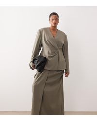 ARRANGE - Curve Draped Tailored Maxi Skirt - Lyst