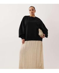 ASOS - Asos Design Curve Sweatshirt With Hybrid Textured Midi Dress Underlay - Lyst