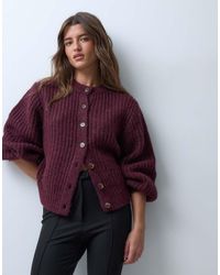 ASOS - Fisherman Rib Waisted Cardigan With Wool - Lyst