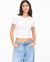 Pull&Bear - – geripptes cropped-t-shirt - Lyst
