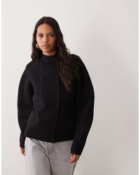 ASOS - Moulded Banana Mandarin Collar Sleeve Cardigan - Lyst