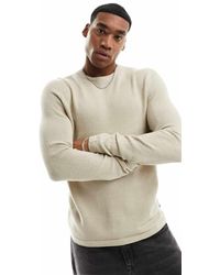 Only & Sons - Gebreide Trui Met Ronde Hals En Textuur - Lyst