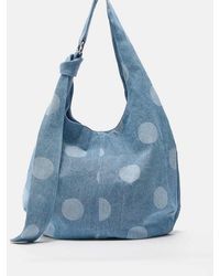 Pull&Bear - Polka Dot Denim Tote Bag - Lyst