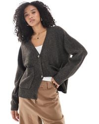 Vero Moda - Boxy Knitted Cardigan With Pockets - Lyst