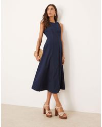 Nobody's Child - Shari - robe trapèze mi-longue sans manches en jean - indigo - Lyst