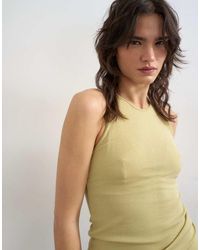 TOPSHOP - Geribbeld Racerhemdje Van Premium Lyocellmix - Lyst