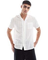Another Influence - Revere Collar Textured Short Sleeve Shirt - Lyst