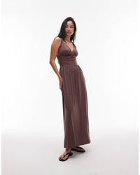 TOPSHOP - Ruched Waist Cami Maxi Dress - Lyst