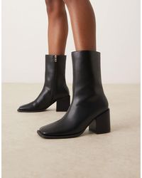 Glamorous - Block Heel Square Toe Boots - Lyst