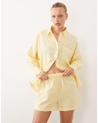 ASOS - Biarritz Beach Textured Cotton Short Co Ord - Lyst