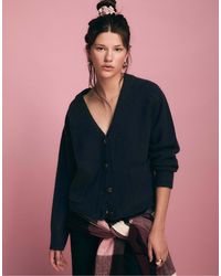 Stradivarius - Gilet en maille avec col à superposition - Lyst