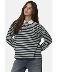 Good For Nothing - Striped Monogram Long Sleeve Polo - Lyst