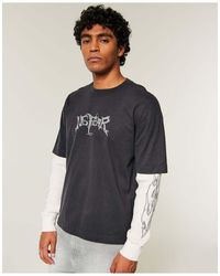 Hollister - Boxy Layered 2-In-1 No Fear Graphic Tee - Lyst