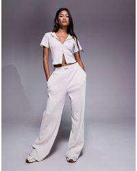 ASOS - Weekend Collective Waffle Wide Leg jogger - Lyst
