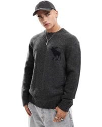 Abercrombie & Fitch - Instarsia Icon Logo Fuzzy Knit Jumper - Lyst