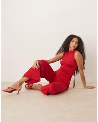 ASOS - Mono Largo Sin Mangas Con Cuello Barco Y Espalda Abierta De - Lyst