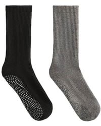 Oysho - 2 Pairs Of Classic Cotton Blend Yoga And Pilates Socks - Lyst