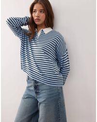 Collusion - Knit Stripe Polo Sweater - Lyst