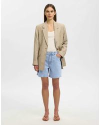 SELECTED - Short en jean - clair - Lyst