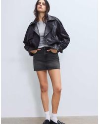 Stradivarius - D60 Basic Denim Mini Skirt - Lyst
