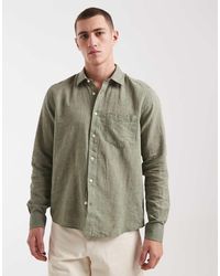 Only & Sons - Regular Fit Linen Mix Long Sleeve Shirt - Lyst