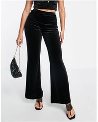 ASOS Velvet Suit Wide Leg Trouser - Black