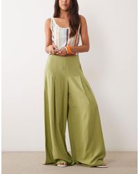 ASOS - Pleated Wide Leg Trouser - Lyst