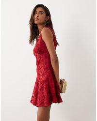 ASOS - Lace Mini Dress With Flippy Hem - Lyst