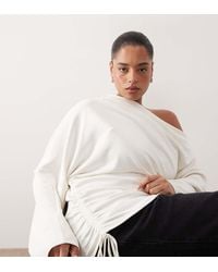 ARRANGE - Curve Jersey Off Shoulder Long Sleeve Top With Ruched Hem - Lyst