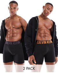 Calvin Klein - Intense Power 2-pack Boxers With Coloured Logo Waistband - Lyst